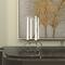 8" Silver Stainless Steel Overlapping Oval Geometric Candelabra